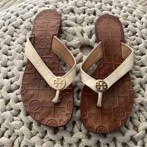 Tory Burch leather flip flops